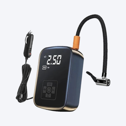 Corded tire inflator with 12V car plug